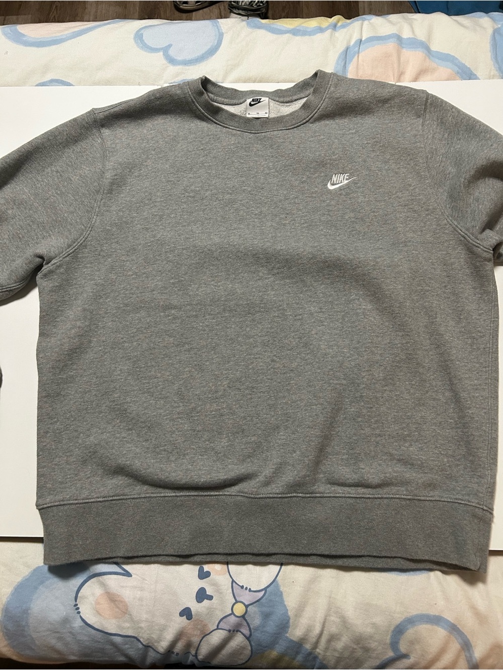 Nike Gray Crewneck Sweatshirt with White Swoosh